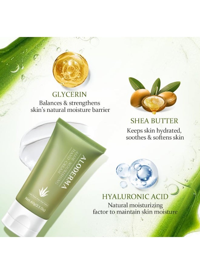 Aloderma Aloderma Aloe Hand Cream with 66% Organic Aloe Vera for Men & Women, Non-Greasy Gentle Hand Cream for Dry, Cracked Hands, Moisturizing Aloe Working Hands Lotion with Shea Butter for Soft Hands, 2.1oz  - Image 3