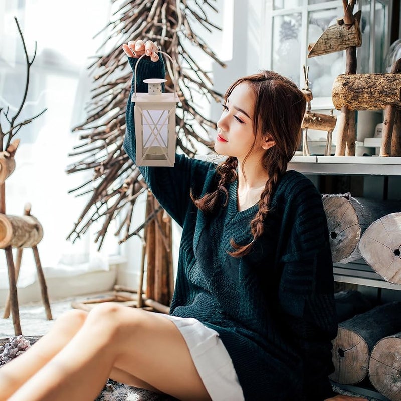 فانوس شمعة حديدي كلاسيكي بتصميم X لتزيين الطاولات في المنزل والحديقة والحفلات - Image 5