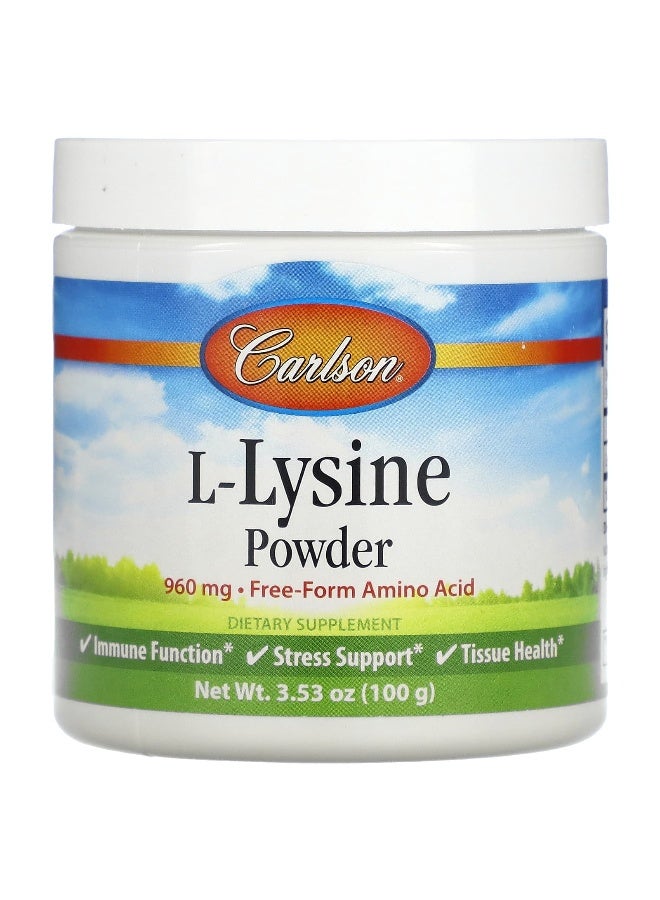 Carlson Carlson, L-Lysine Powder, 960 mg, 3.53 oz (100 g)  - Image 1