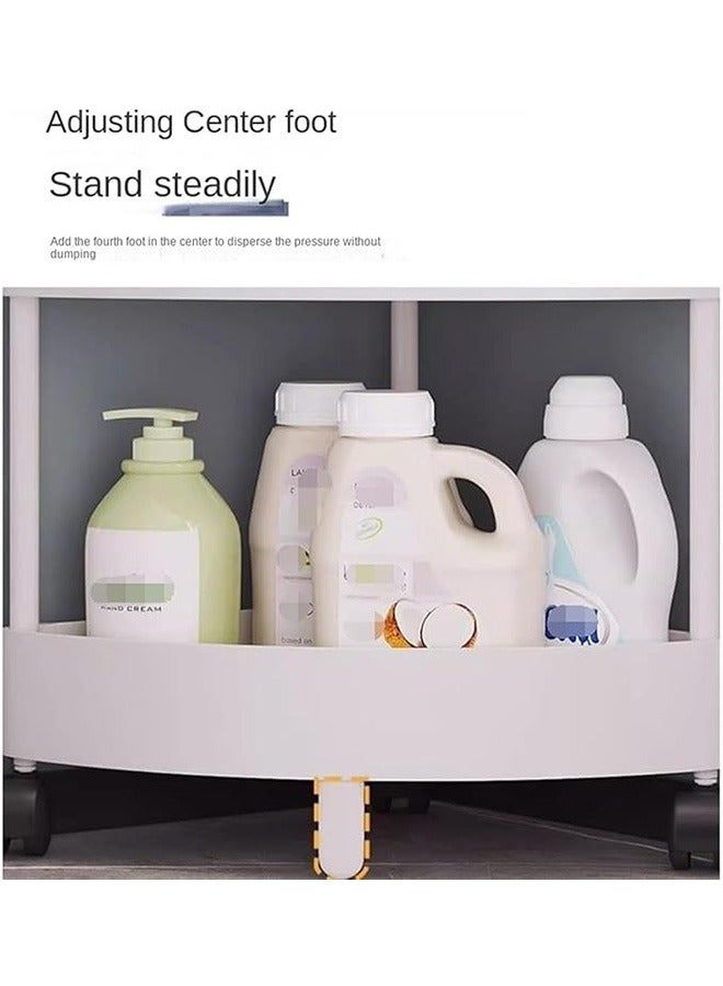RollsTimi  4 Tier White Corner Shelf with Wheels Corner Storage Rack Plastic Corner Shelves for Living Room Bathroom Kitchen Corner Storage Shelf Bookshelf - Image 5
