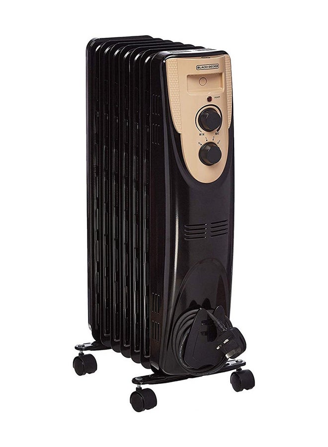 بلاك اند ديكر ردياتير تدفئة يعمل بالزيت مكون من 7 ريش بقدرة 1500 وات 1500 W OR070D-B9 أسود - Image 1