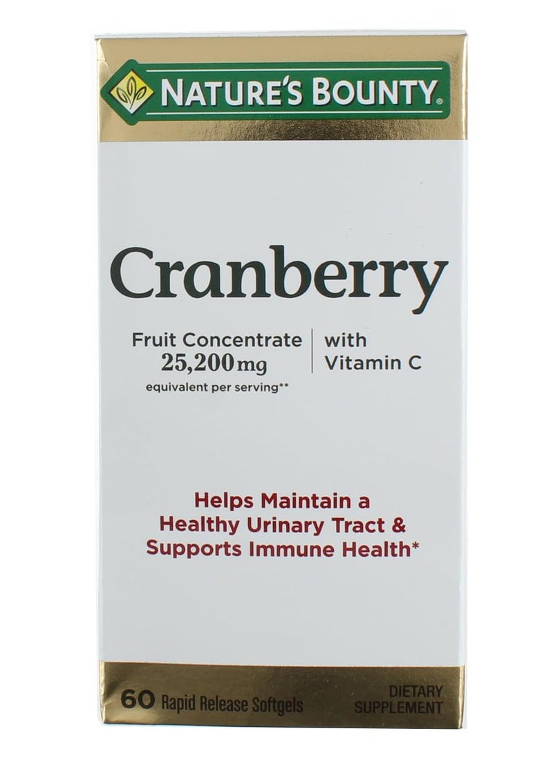 NATURE'S BOUNTY Cranberry With Vitamin C&E - 60 Softgels 