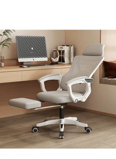Golden Office Chair Mid Back Swivel Lumbar Support Desk Chair,Computer Gaming Chair with Comfortable Armrests, Mesh Desk Chairs with Wheels, Swivel Computer Task Chair (Grey)  - Image 1