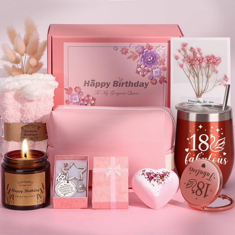 18th Birthday Gifts for Girls Personalised 18th Birthday Hampers for Her Turning 18 Funny Birth Day Presents for 18 Year Old Girls 18 Gift Basket Ideas for Daughter Best Friends Sister
