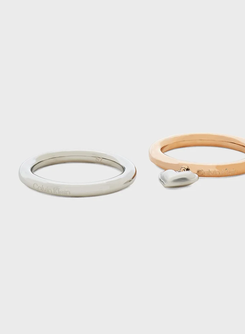 CALVIN KLEIN Stainless Steel & Ionic Rose Gold Plated Steel Ring