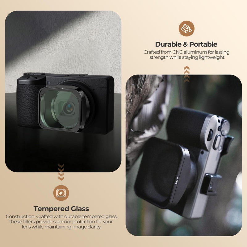 Freewell Lens Hood for Ricoh GRIV â€“ Magnetic & Stackable CPL, UV, and Mist Filters with Tempered Glass Protection. - Image 4