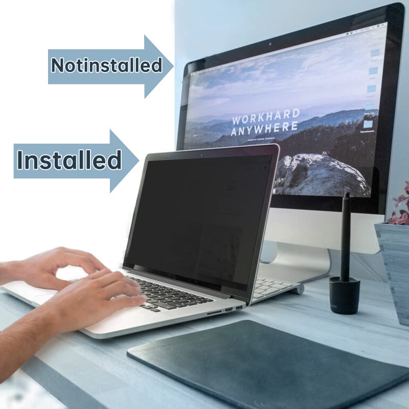 IPROKKO Laptop Privacy Screen 14 Inch, 16:9 Aspect Removable Laptop 14in Privacy Filter, Anti Glare Blue Light Privacy Shield Compatible with Chromebook Hp Envy/Dell/Asus/Acer/Samsung/Lenovo Yoga - Image 2