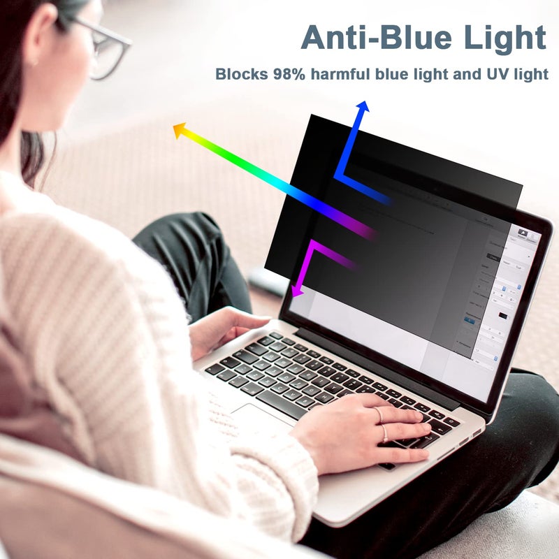 IPROKKO Laptop Privacy Screen 14 Inch, 16:9 Aspect Removable Laptop 14in Privacy Filter, Anti Glare Blue Light Privacy Shield Compatible with Chromebook Hp Envy/Dell/Asus/Acer/Samsung/Lenovo Yoga - Image 4