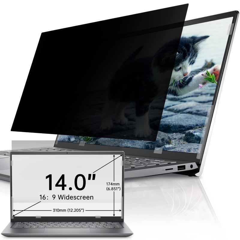 IPROKKO Laptop Privacy Screen 14 Inch, 16:9 Aspect Removable Laptop 14in Privacy Filter, Anti Glare Blue Light Privacy Shield Compatible with Chromebook Hp Envy/Dell/Asus/Acer/Samsung/Lenovo Yoga - Image 1