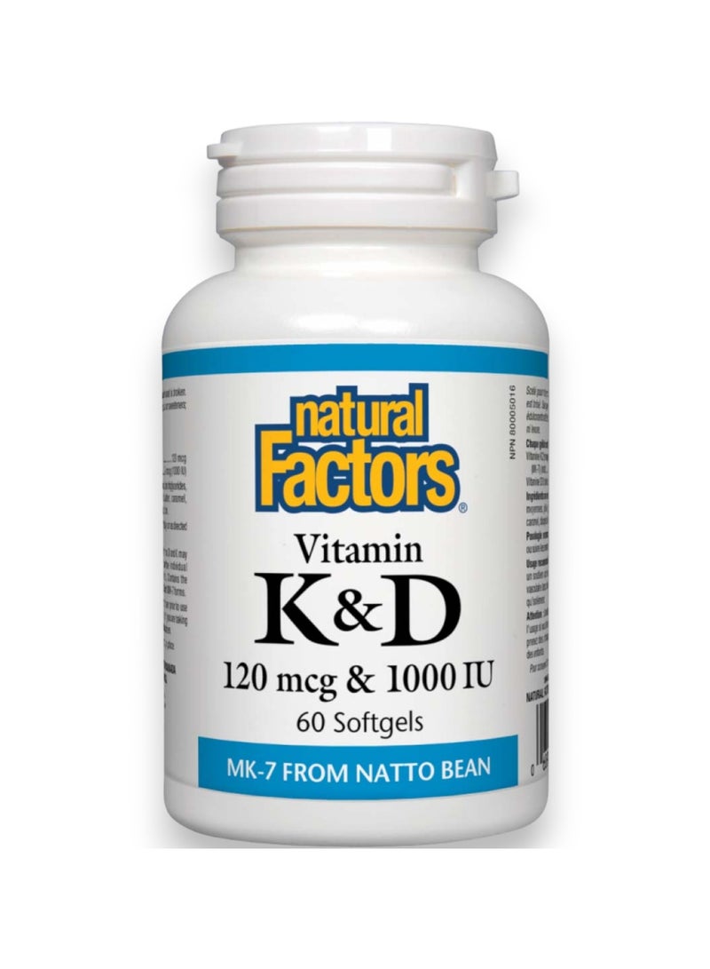 Vitamin K&D, 120mcg, 60 Softgels