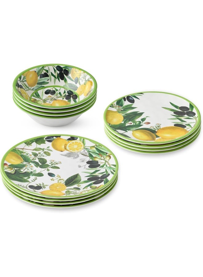 Certified International طقم أدوات المائدة ميلامين 12 قطعة ليمون - Image 4