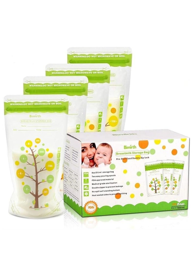 Breast Milk Bags, 112 Packs Capacity Safe Material Breastmilk Storage Collectors, 250ml Self-Standing Leak-Proof Design Breastfeeding Storage Fresh Bags for Baby Infants Newborn - Image 1