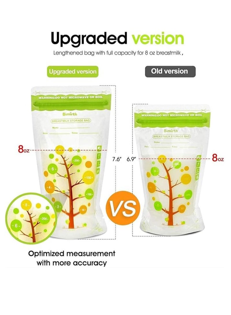 Breast Milk Bags, 112 Packs Capacity Safe Material Breastmilk Storage Collectors, 250ml Self-Standing Leak-Proof Design Breastfeeding Storage Fresh Bags for Baby Infants Newborn - Image 3