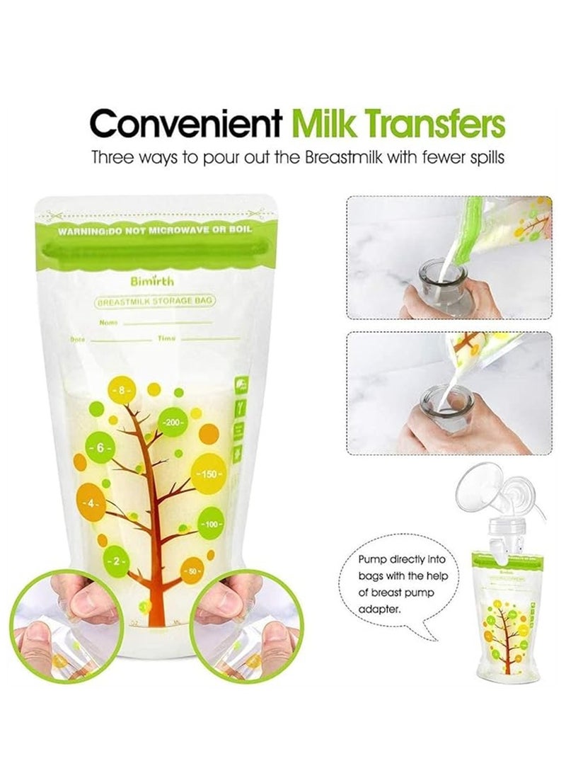 Breast Milk Bags, 112 Packs Capacity Safe Material Breastmilk Storage Collectors, 250ml Self-Standing Leak-Proof Design Breastfeeding Storage Fresh Bags for Baby Infants Newborn - Image 4