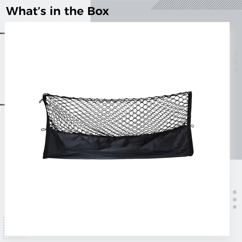 2024 Cargo Net, Dual-Layer Car Trunk Organizer, 110 X 40 In, With Hooks, Black Mesh Accessories, Fabric Oxford For 2024 - Image 5