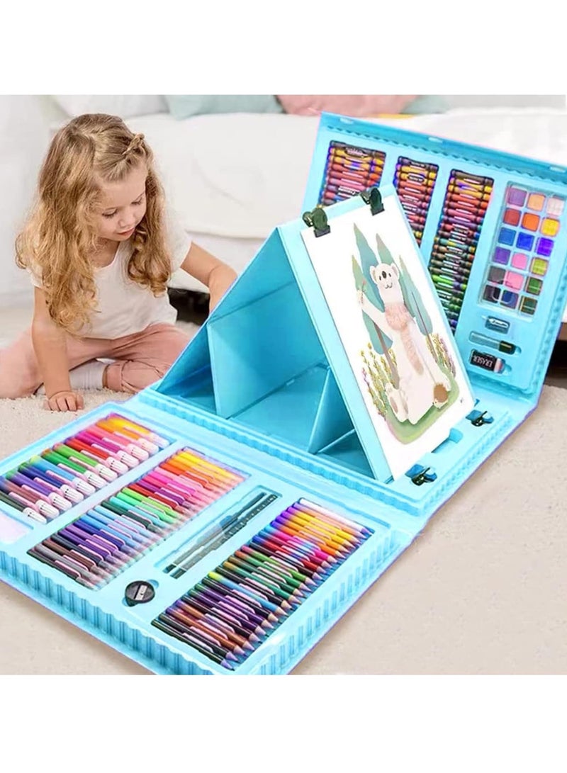 208 جهاز كمبيوتر شخصي مجموعة الفن للأطفال ، الإمدادات الفنية ، مجموعات الفن الرسم مع البستيلات الزيتية ، أقلام الرصاص الملونة ، أقلام الرصاص ، فرشاة الطلاء ، كعك الألوان المائية ، التلوين المحمول للأطفال صندوق هدايا إبداعية - Image 1