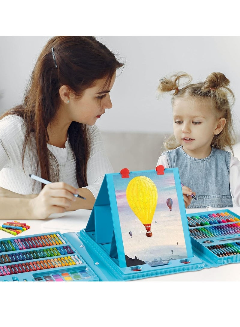 208 جهاز كمبيوتر شخصي مجموعة الفن للأطفال ، الإمدادات الفنية ، مجموعات الفن الرسم مع البستيلات الزيتية ، أقلام الرصاص الملونة ، أقلام الرصاص ، فرشاة الطلاء ، كعك الألوان المائية ، التلوين المحمول للأطفال صندوق هدايا إبداعية - Image 3