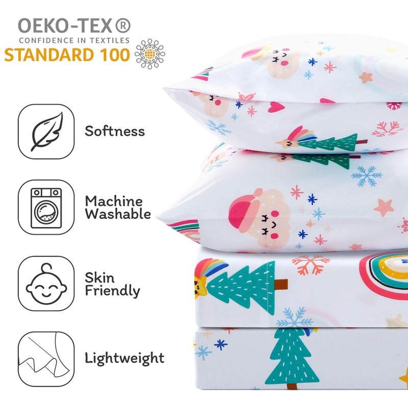 جي اس دي jsd قوس قزح شجرة عيد الميلاد ورقة ورقة مجموعة كاملة الحجم 4 قطعة ملصقات السحابة السحابية الجيب العميق جيب عميق - Image 4