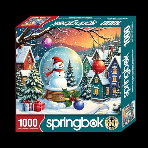 Springbok Snowman Snow Globe 1000 Piece Puzzle for Adults and Families A Classic Winter Display of a Giant Snowglobe with a Snowman Inside - Image 5