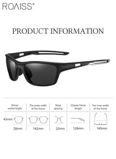 roaiss Polarized Sports Sunglasses for Men Women, UV400 Protection Cycling Glasses with TR90 Frame and Black Lens, Goggles for Baseball Running Fishing Golf  - Image 3
