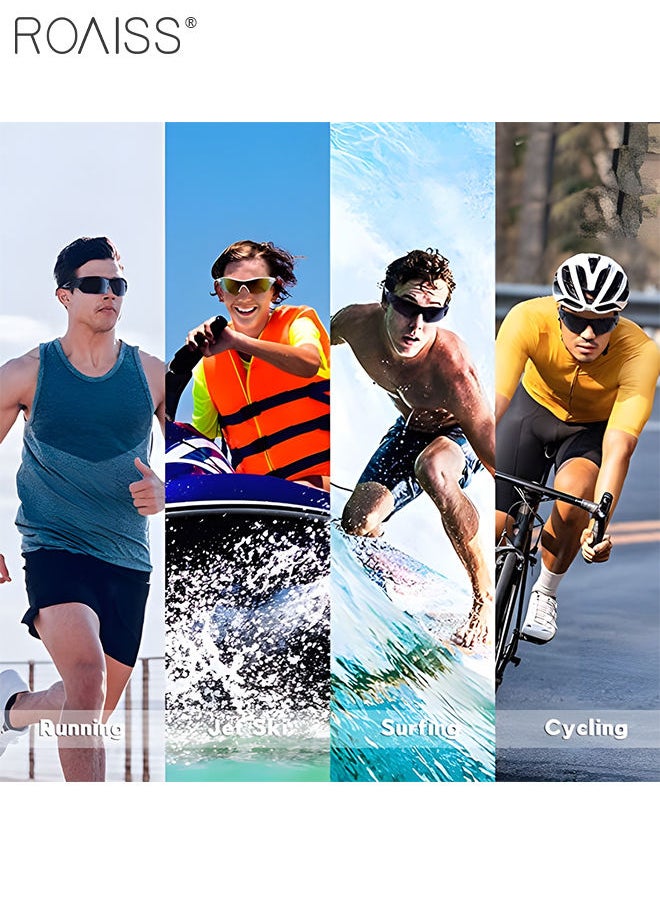 roaiss - Polarized Sports Sunglasses for Men Women, UV400 Protection Cycling Glasses with TR90 Frame and Black Lens, Goggles for Baseball Running Fishing Golf - Image 1
