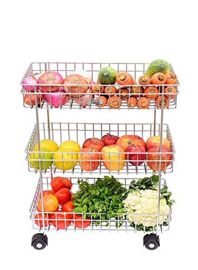 Vruta® Portable Fruit and Vegetable Storage Rack & Kitchen Storage Rack, Kitchen Fruit Vegetable Stand Storage Trolley - Image 2