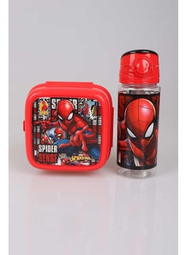 SPIDERMAN Licensed 500 ml Tritan Water Bottle and 2 Tier Lunch Box / Lunch Box Set  - Image 1