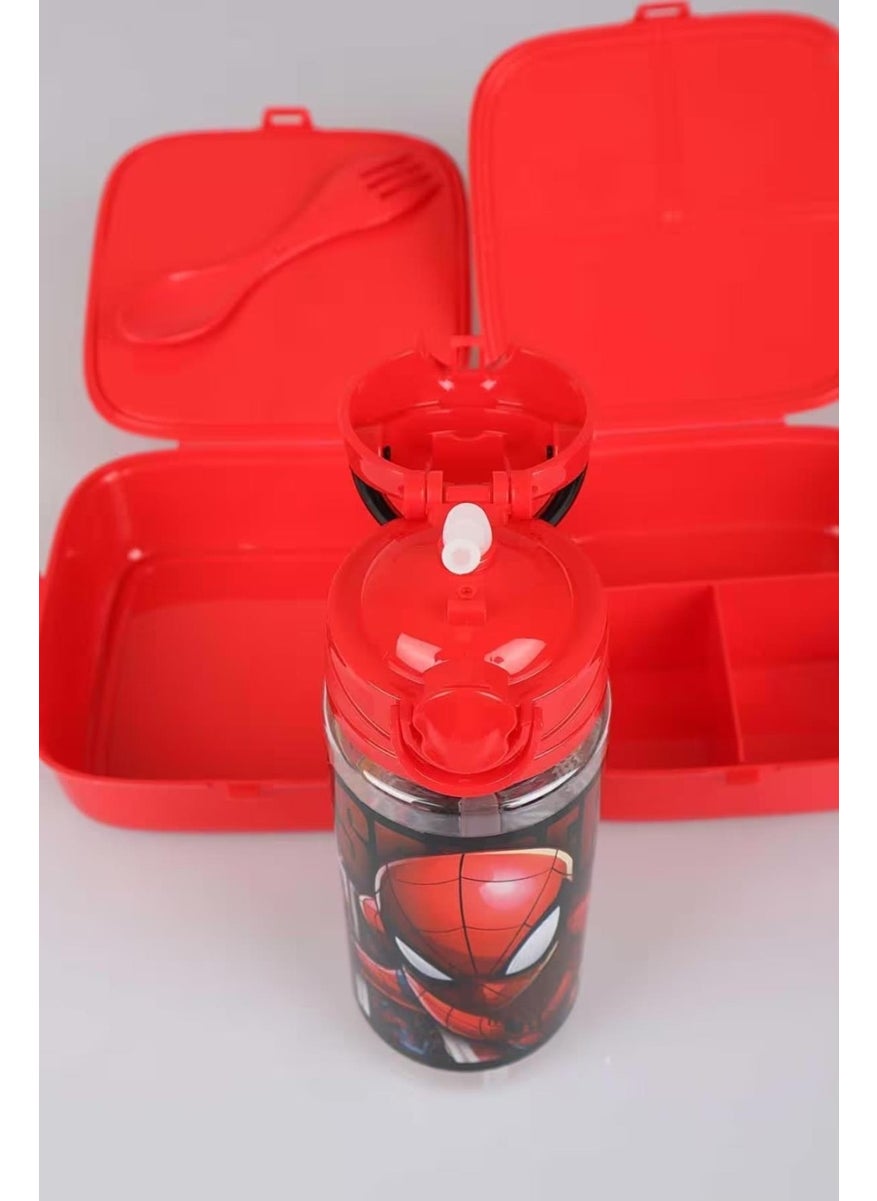 SPIDERMAN - Licensed 500 ml Tritan Water Bottle and 2 Tier Lunch Box / Lunch Box Set - Image 1