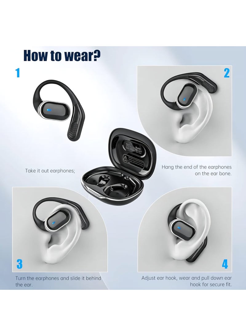 سماعة تراوسي (TRAUSI HD65) الرياضية اللاسلكية - مقاومة للماء والتعرق بمعيار IPX7 - تصميم ثابت خلف الأذن مع ميكروفون مدمج وصوت HD - Image 4