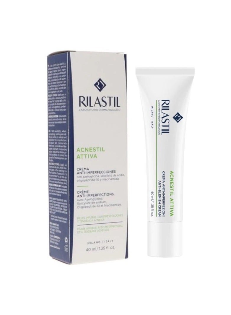 Rilastil Acnestil Attiva Anti-Blemish Cream - 40Ml - Image 2