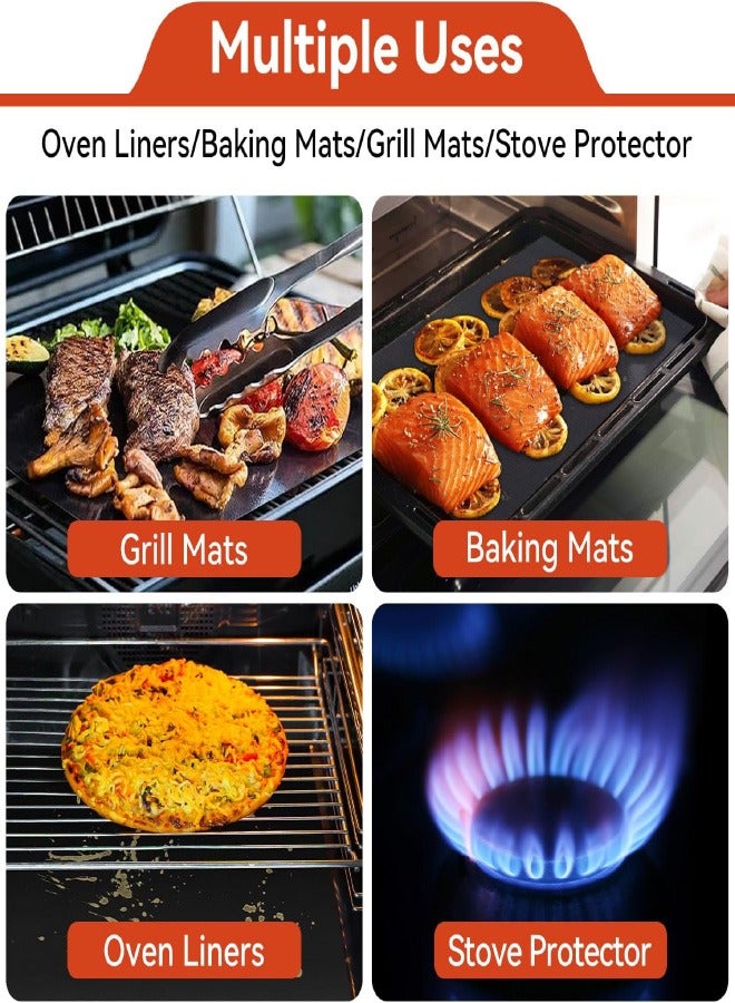 Oven Liners for Bottom of Oven, 2 Pack Resuable Large Thick Heavy Duty Teflon Oven Mat Set, Non Stick Oven Mats for Bottom of Electric Oven Gas Oven Toaster Oven Microwave Stove Grill  - Image 3