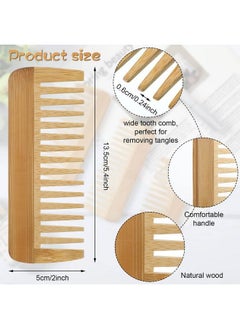 Patelai 3 Pieces Wide Tooth Hair Comb Detangling Anti Static Wooden Comb Curly Hair Natural Hair Detangler Wooden Comb For Women Girls Supplies  - Image 3