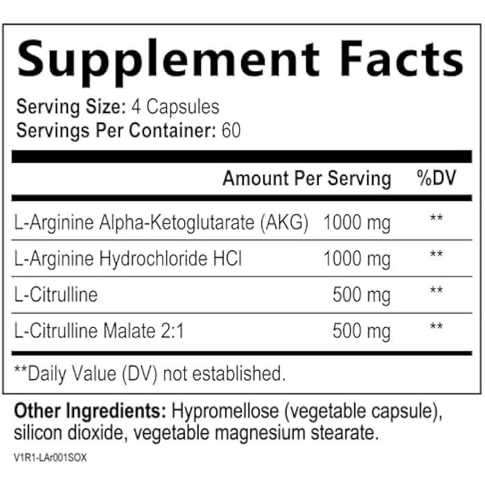 Built by Nature Nitric Oxide Supplement 3000mg with L-Arginine and L-Citrulline - 240 Capsules - Image 2