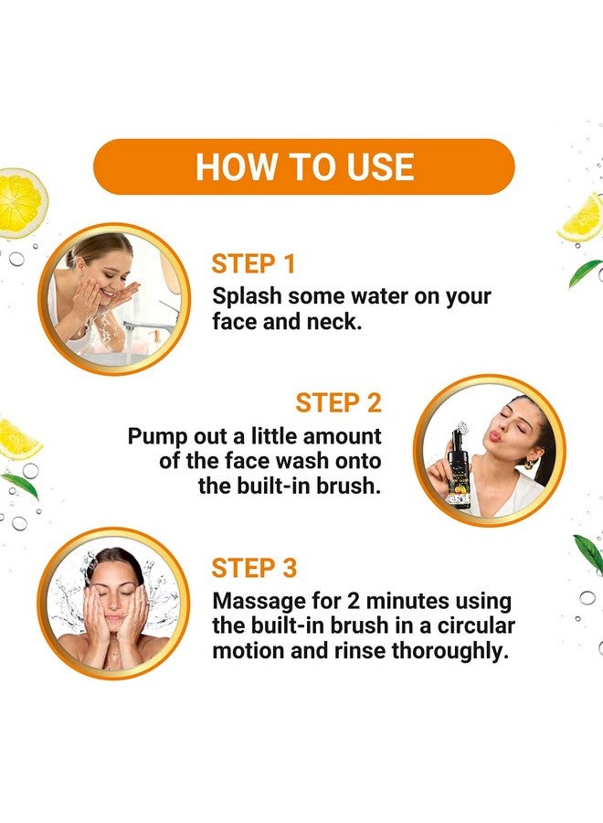 ELIBLISS Natural Vitamin C Foaming For Pimple Prone & Oily Skin - No Parabens, Sulphate, Silicones (with Built-in Brush) Pack Of 2 Face Wash - Image 4