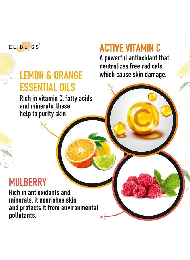 ELIBLISS Natural Vitamin C Foaming For Pimple Prone & Oily Skin - No Parabens, Sulphate, Silicones (with Built-in Brush) Pack Of 2 Face Wash - Image 3