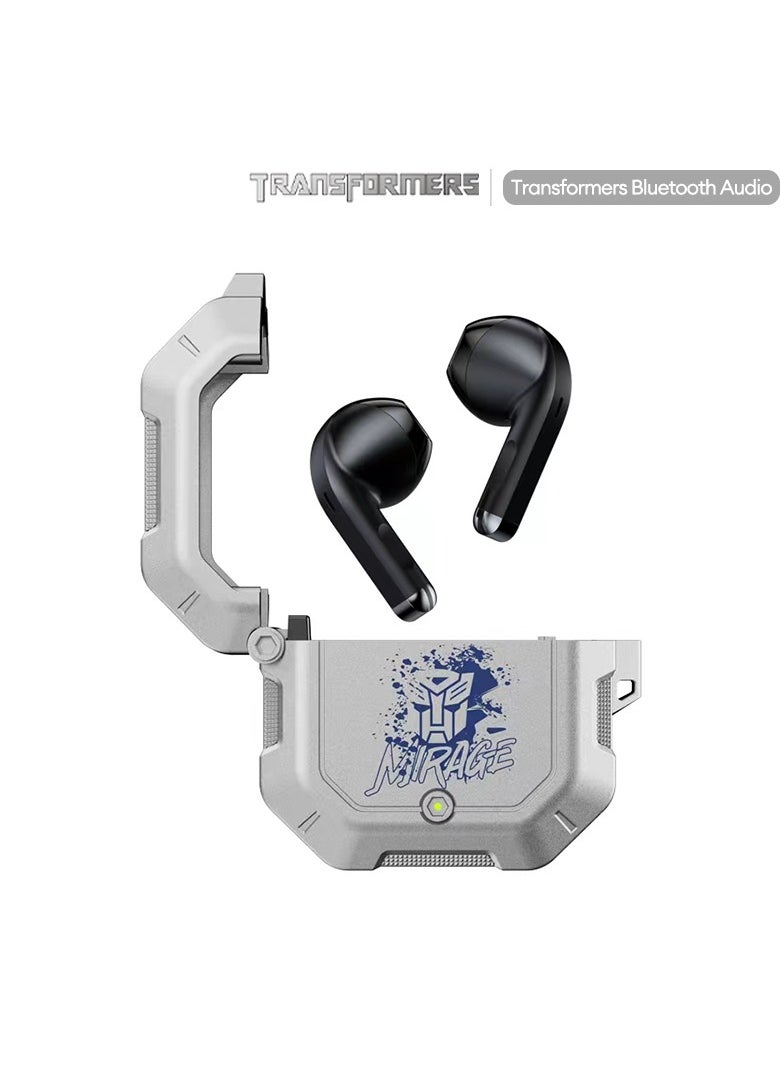 TRANSFORMERS - Transformers TF-T12 TWS Wireless Headphones Bluetooth 5.3 Phantom Silver Game Sports - Image 1