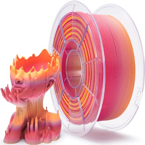ZIRO Fast Color Changing PLA, Matte Multi Colors Filament 1.75mm, Color Change by Length 3D Printer PLA, Dimensional Accuracy +/-0.03mm, Fit Most 3D Printers, 1KG/ 2.2lbs Spool, Peachy Sunrise - Image 1