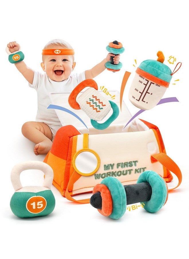 Vanplay Baby Toys 0-12 Months, Workout Plush Toy with Rattle for 0-3-6 Month, Sensory Montessori Toys for Babies 6-12-18 Month, Baby Boys Girls Birthday Shower Gifts for 7 8 9 10 Month - Image 1