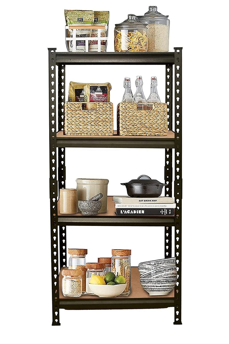 VISHVA Black 48 * 24 * 12 Inches 4 Shelves Adjustable Shelf Steel Storage Rack Utility Rack Garage Shelves Display Rack Boltless Rivet Rack - Image 4