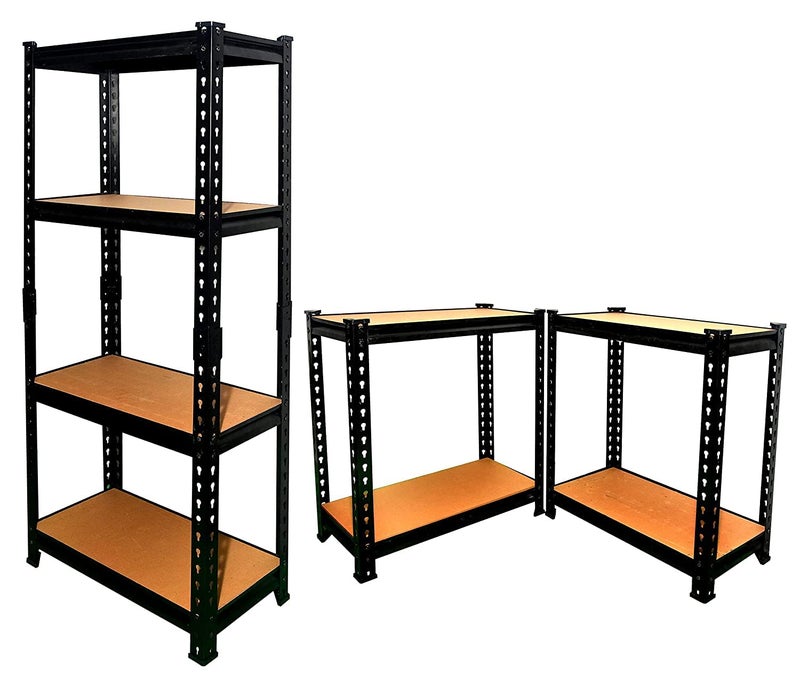VISHVA Black 48 * 24 * 12 Inches 4 Shelves Adjustable Shelf Steel Storage Rack Utility Rack Garage Shelves Display Rack Boltless Rivet Rack - Image 5