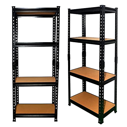 VISHVA Black 48 * 24 * 12 Inches 4 Shelves Adjustable Shelf Steel Storage Rack Utility Rack Garage Shelves Display Rack Boltless Rivet Rack - Image 2