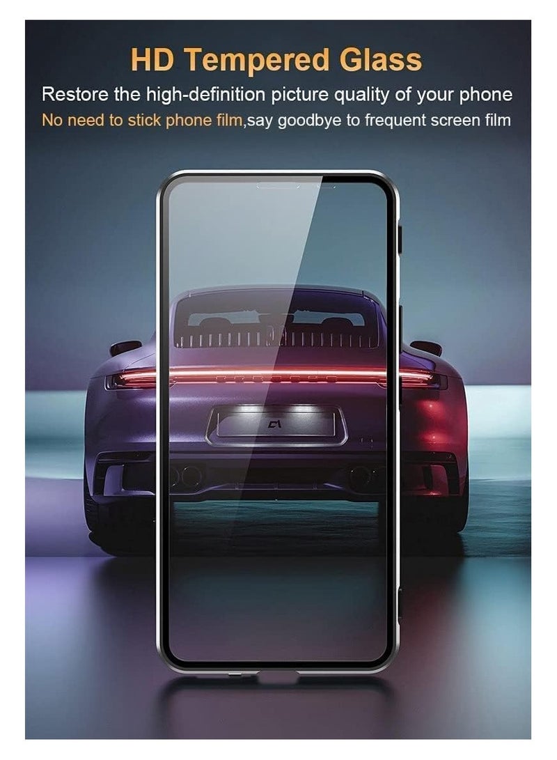 general Double-sided glass case compatible with Xiaomi POCO X7 Pro/Redmi Turbo 4, magnetic metal frame double-sided transparent tempered glass cover, shockproof and drop-proof - Image 2