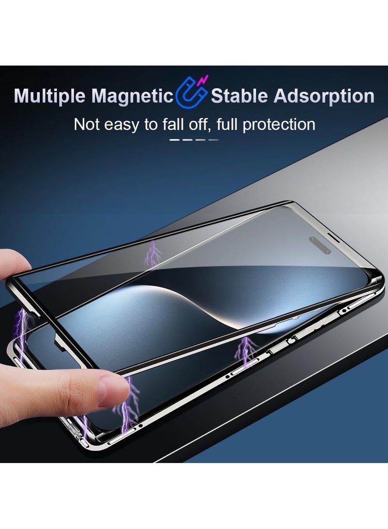 general Double-sided glass case compatible with Xiaomi POCO X7 Pro/Redmi Turbo 4, magnetic metal frame double-sided transparent tempered glass cover, shockproof and drop-proof - Image 4