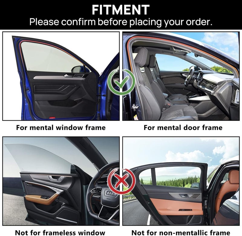 psler Universal Side Window Sun Shade Magnetic Privacy Blinds Car Blackout Curtain for Camping Sleeping Baby Kids Driver Passenger Side 2PCS - Image 3