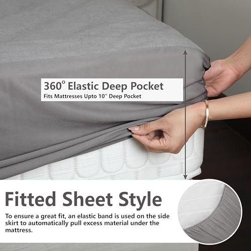 Daksh 100% Waterproof Mattress Protector Twin Bed, 72x48 Inch |Ultra Soft Cotton Feel Terry Mattress Cover, Breathable - Hypoallergenic Fitted Bed Protector - 72"x48", 6x4 Feet, Twin Size, Grey - Image 4