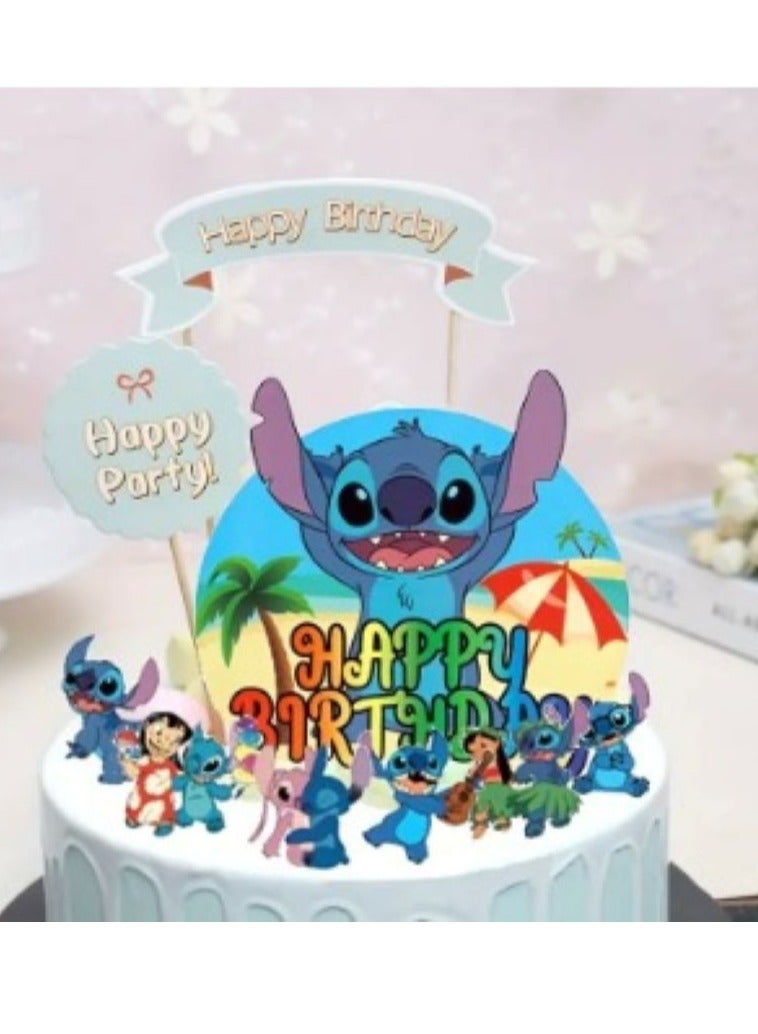 Tamona Lilo & Stitch Party Cake Decoration, Stitch Cake & Cupcake Toppers for Boys & Girls, Decoration Toppers - Image 2