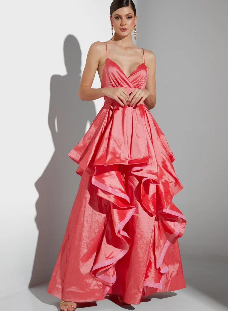 True Decadence Ruffle Detail Strappy Dress