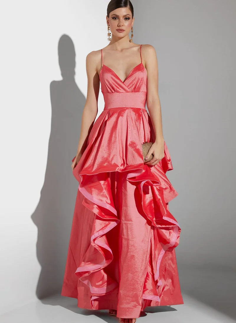 True Decadence Ruffle Detail Strappy Dress