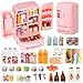 Kimo Mini Refrigerator Toy Fill The Fridge with Ice Cream Juice 40 Mini Food Toys for Dollhouse Accessories Kitchen Playset Realistic Refrigerator Play Gift for Kids - Image 2