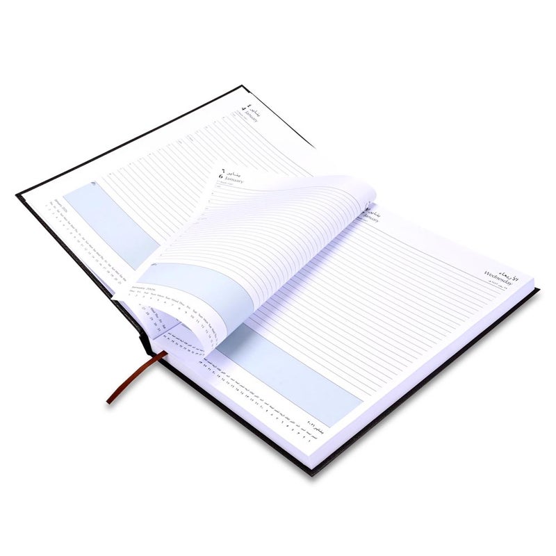 FIS 2026 A4 Diary, 210x297mm Size, 1 Side Padded Vinyl Cover, 1 Day a Page Format, Arabic/English, 60gsm White Paper, Chocolate Cover-FSDI42AEN26CH - Image 4